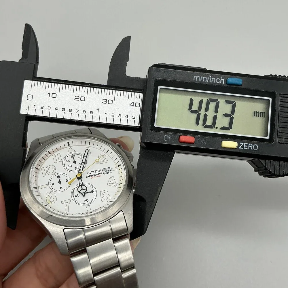 Citizen Chronograph WR100 Mens Watch 40mm Stainless For Parts Not Running